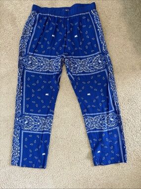 ME Melody Ehsani Blue Bandana Print Pants